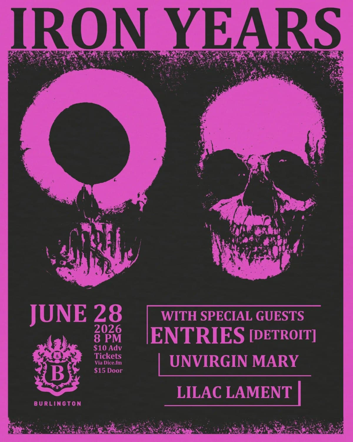 Iron Years // Entries // Unvirgin Mary // Lilac Lament
