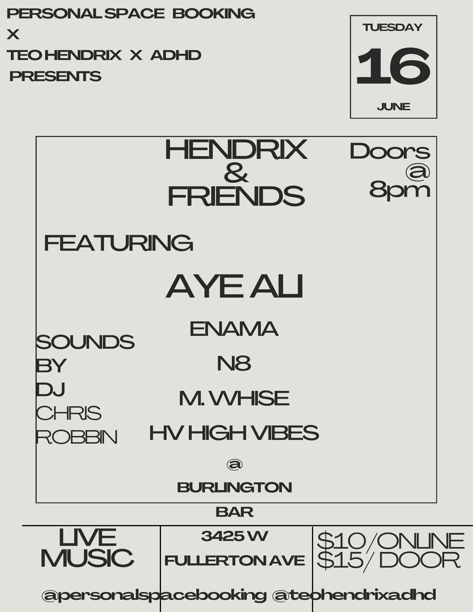 Aye Ali // Enama // N8 // M. Whise // H.V. Highvibes