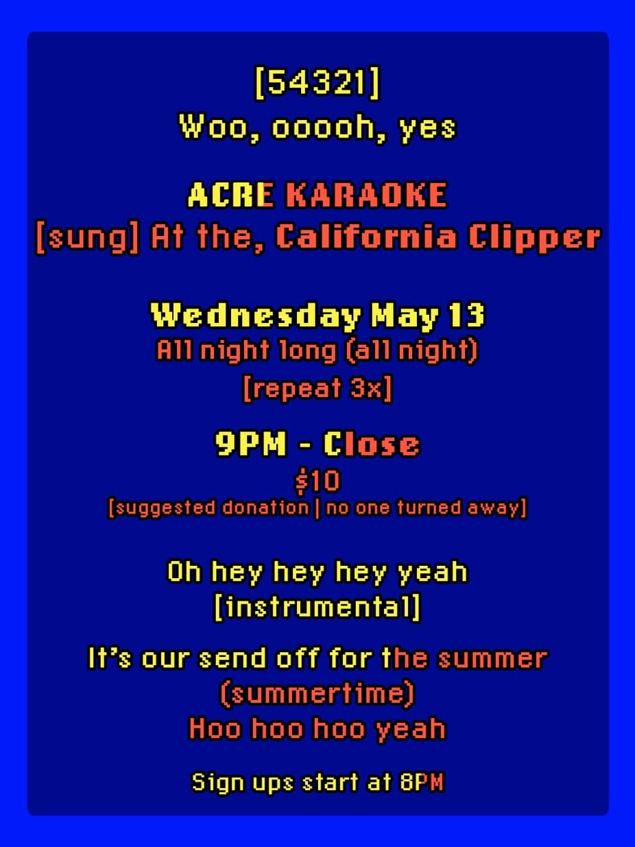 Acre Fundraiser Karaoke